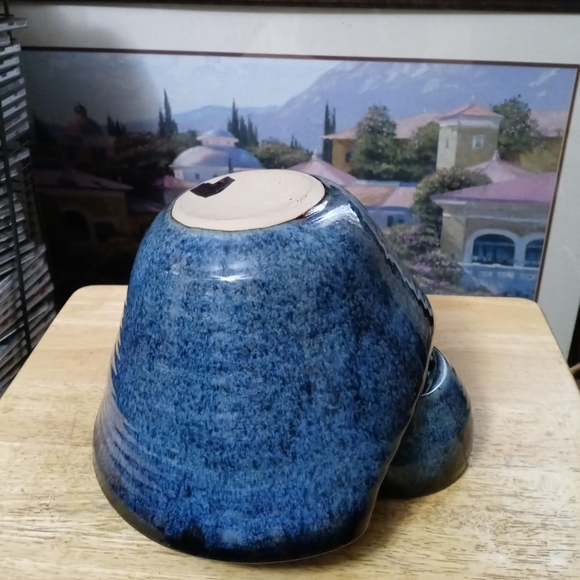 Karen Gray Handmade pottery chip and dip bowl πNWOT,12"Γ8",Nice Gift. π - Picture 9 of 11